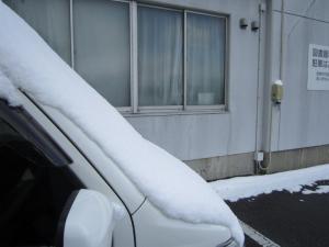 車に積もった雪です。