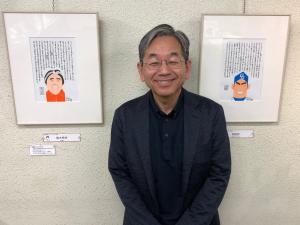 似顔絵ッセイ展の作者、内藤勲さんです。