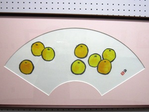 柚子を描いた墨彩画の作品です