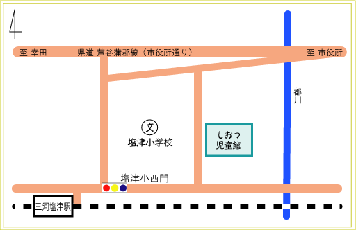 しおつ児童館地図