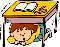 机のしたに隠れる子どものイラストが画像があります
