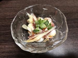 みょうがとちくわの和え物