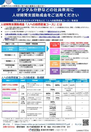 人材開発助成金リーフレット