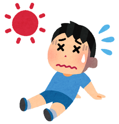 熱中症になりそうな男の子のイラスト