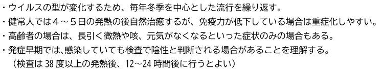 インフルエンザについて