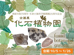 蒲郡市制70周年・生命の海科学館開館25周年記念企画展「化石植物園」のバナー画像
