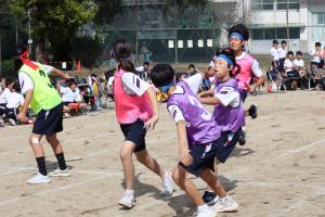 男女混合縦割りリレー