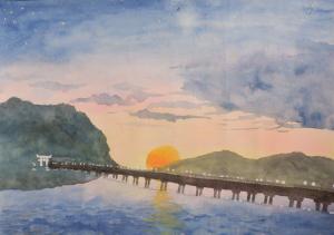 夕ぐれの竹島