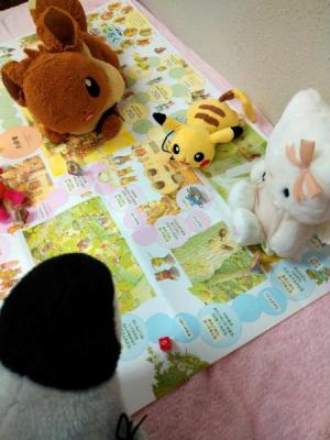 この写真はぬいぐるみのおとまり会の様子です。