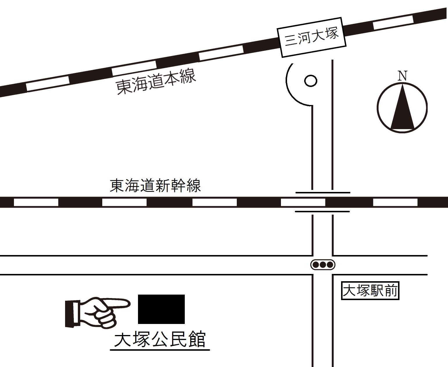 大塚公民館の地図です。