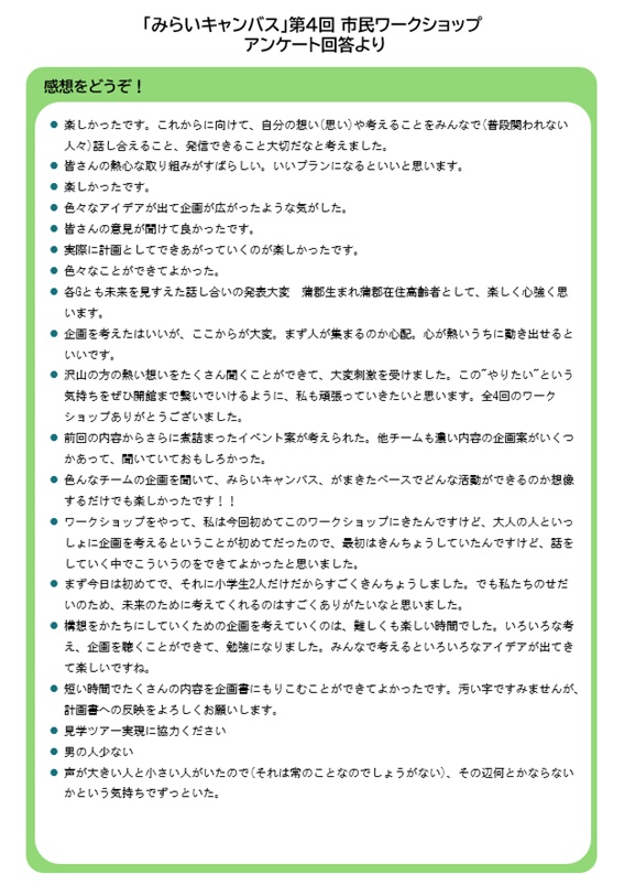アンケート回答①