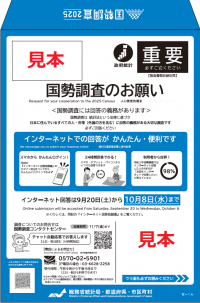 調査書類収納封筒（見本）