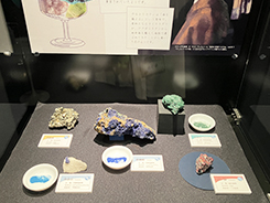 企画展「彩る石たち 〜鉱物の色と形のひみつ〜」会場風景写真