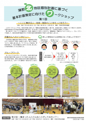 第１回「蒲郡北地区個別計画に基づく基本計画策定に向けたワークショップ」開催報告資料