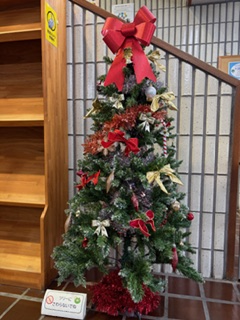 この写真はブラウジングルームのクリスマスツリーの様子です。