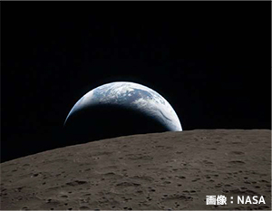 月から見た地球の写真画像
