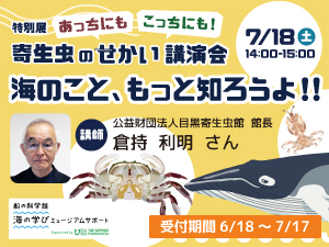 特別展「あっちにもこっちにも!寄生虫のせかい」講演会バナー画像