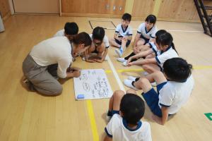 なかよし班での話し合いの様子です