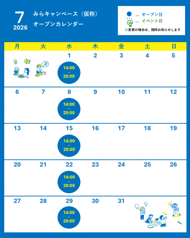 7月オープン日
