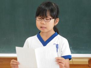 3年生の児童のスピーチの様子です