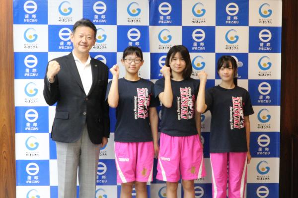 表敬訪問：小田稟華様、中尾玲奈様、七原寧音様