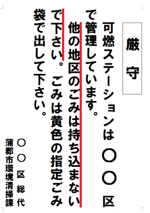 ステーション注意看板（たて）