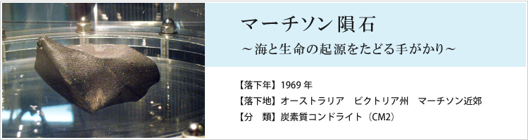 マーチソン隕石　海と生命の起源をたどる手がかり