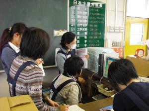 塩津小学校の学校図書館で職員研修をしました。