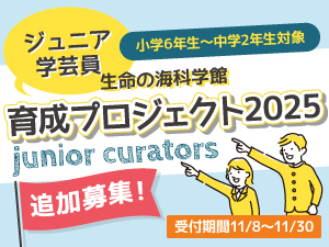 【追加募集】生命の海科学館ジュニア学芸員育成プロジェクト2025のバナー画像