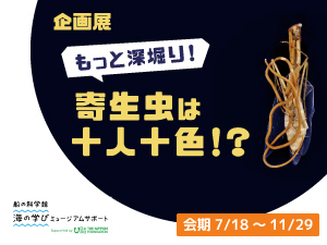 企画展「もっと深堀り！寄生虫は十人十色！？」バナー画像
