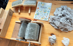反毛体験写真